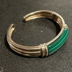 925 sterling silver vintage Chinese bracelet malachite